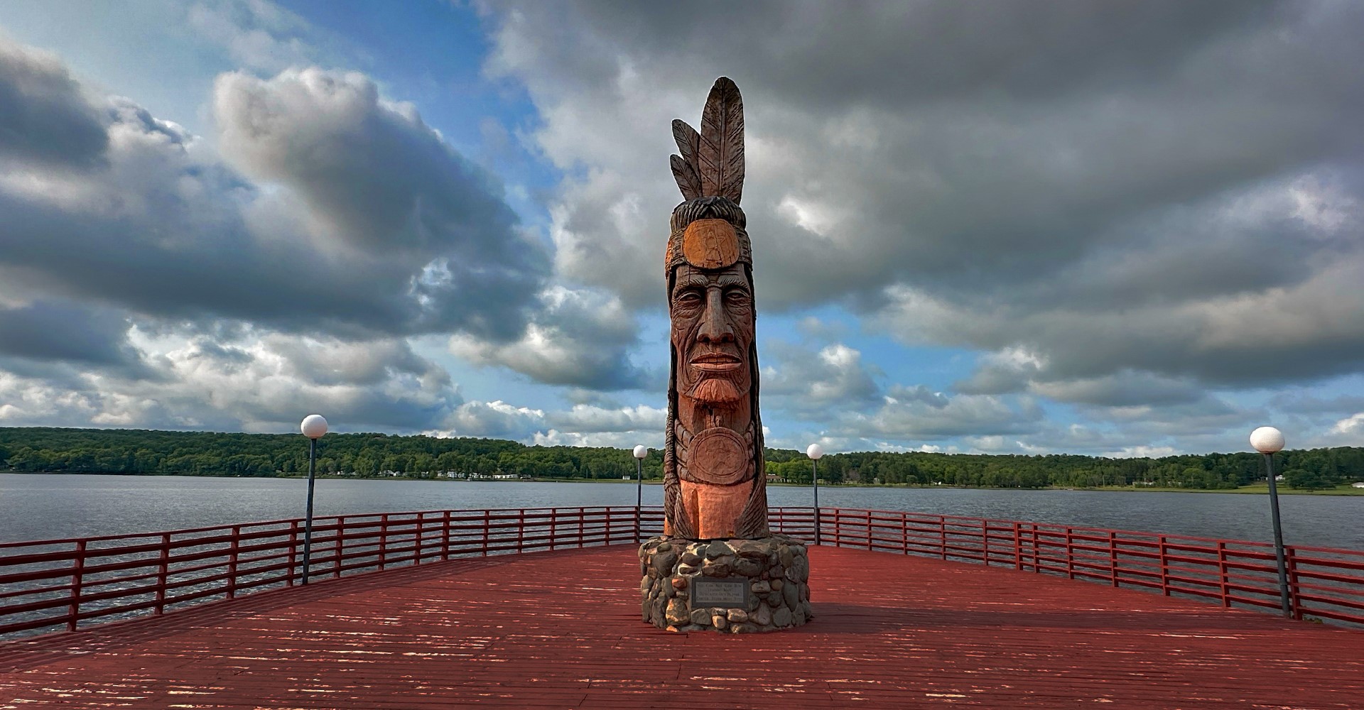 Carved Indian Head Bessemer Michigan